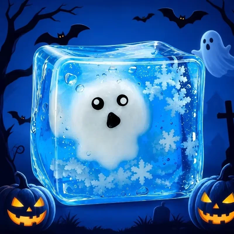 2026 New Luminous Halloween Spooky Squishy Cubes, Cartoon Characters Soft Squeeze ASMR Decompression Party Favor Gifts 3