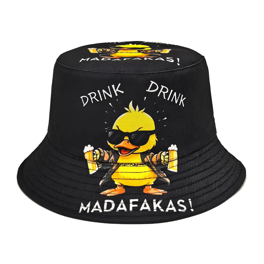 Funny Duck Print Panama Summer Sunscreen Sun Hat Women Men Suitable for Daily Wear Bucket Hats Fashion Decorate Fisherman Hats