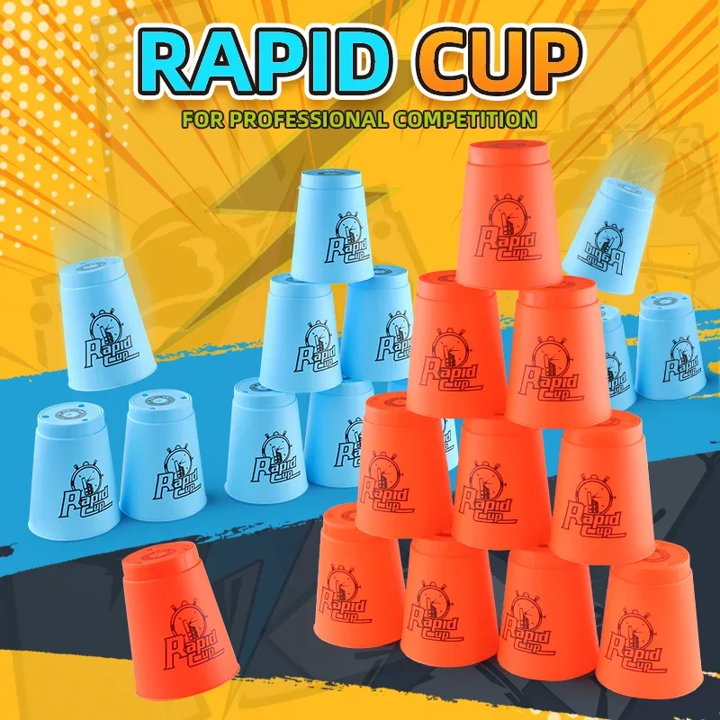 4 Colors Quick Stacks Cups Montessori Speed Stacking Game Indoor Antistress Toy for Kids Fast Reaction Training Fun Activity