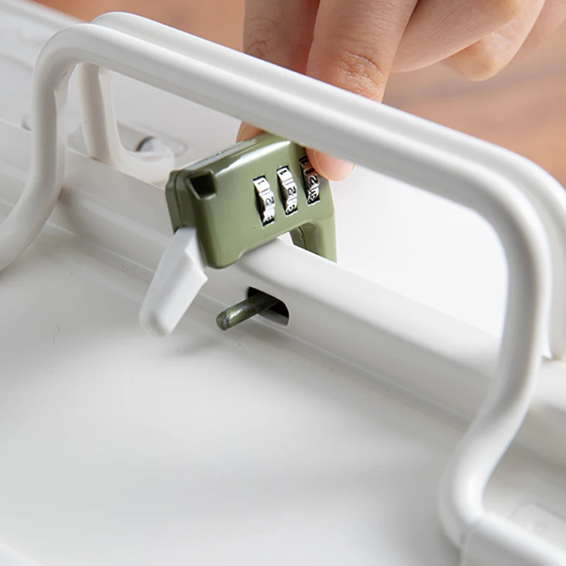 Household Tool Storage Box Army Green Double-layer Lock Iron Tool Box Portable Waterproof Car Hardware Parts Painting Tool Box