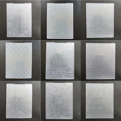 Wall tiles/Coconut Trees Embossing Folder Transparent Embossing Plastic Plates Design For DIY Paper Cutting Dies Scrapbooking