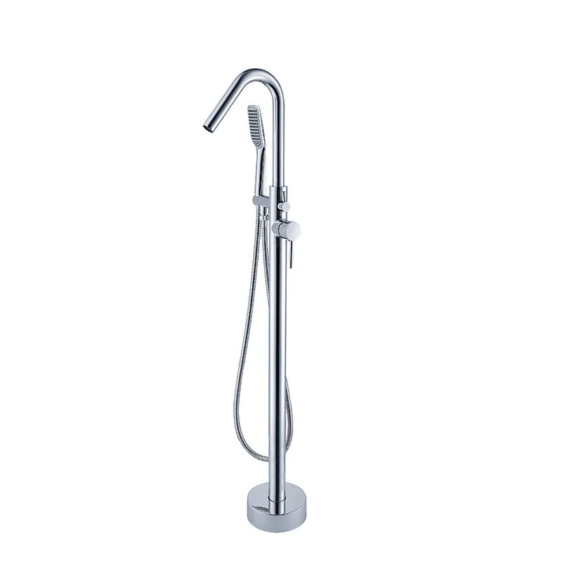 

Stainless steel floor shower faucet set bathtub hot and cold standing column head