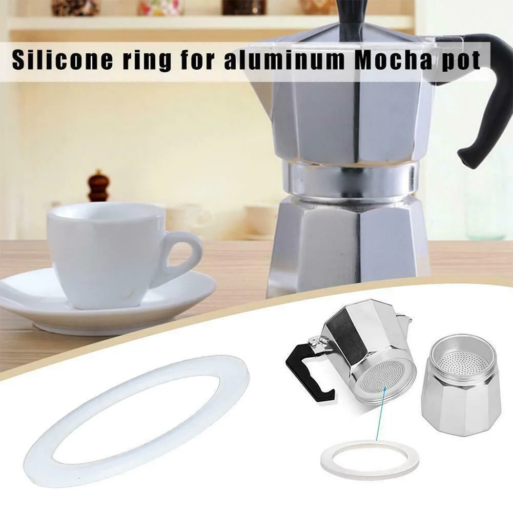 Joint d\'étanchéité en caoutchouc de silicone avec tamis pour café, pot de cuisinière Moka, pièces de normalisation, expresso italien