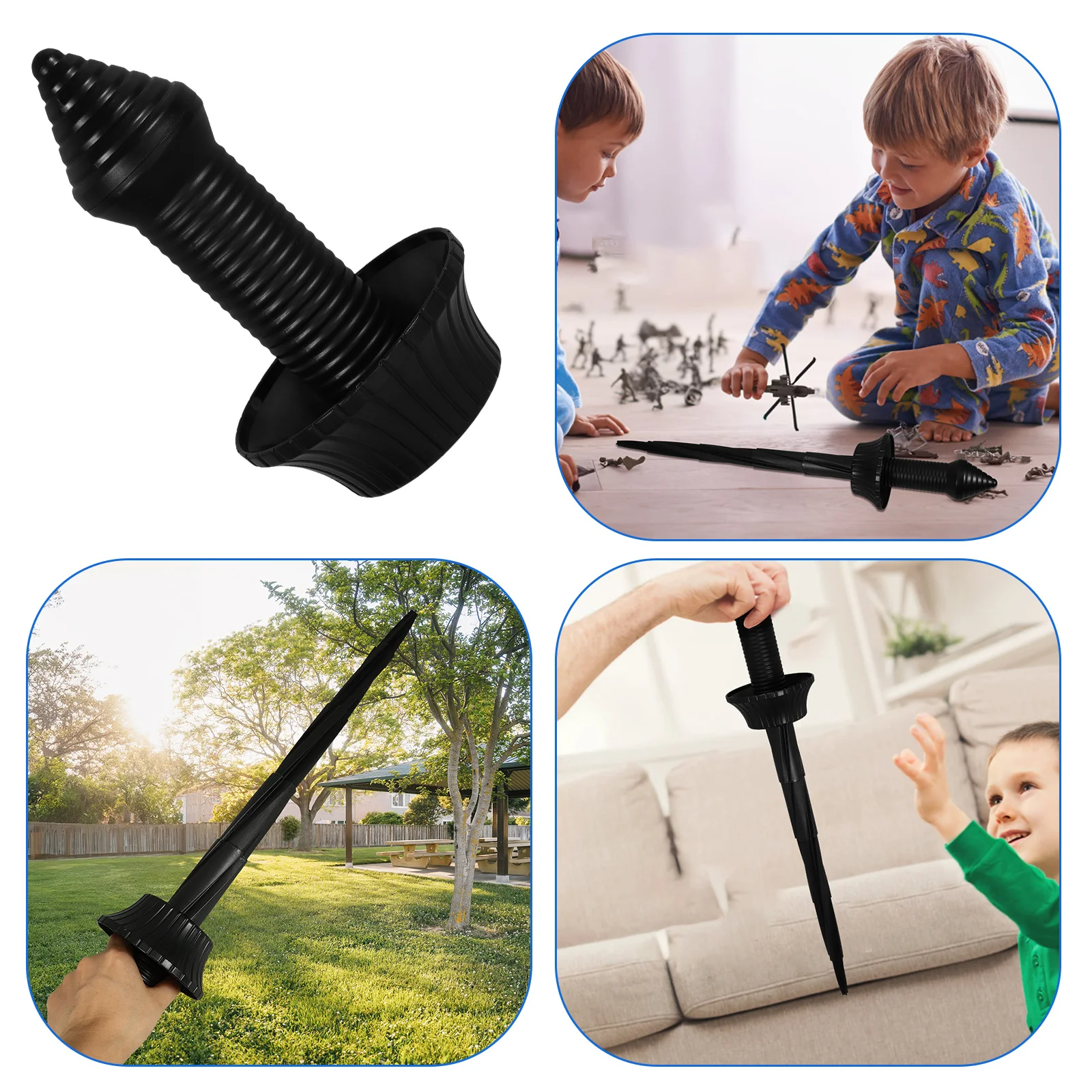 Zabawka miecz z wysuwanym ostrzem, łatwa do trzymania, wytrzymały materiał TPR, rekwizyt do cosplay na Halloween, urodziny, imprezę o tematyce pirackiej.