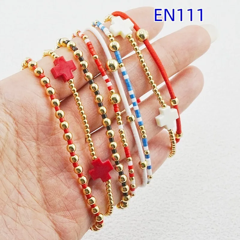 VKVVA Fashion Jewelry 8pcs Red Cross Bracelet Set for Women, Unique Gifts