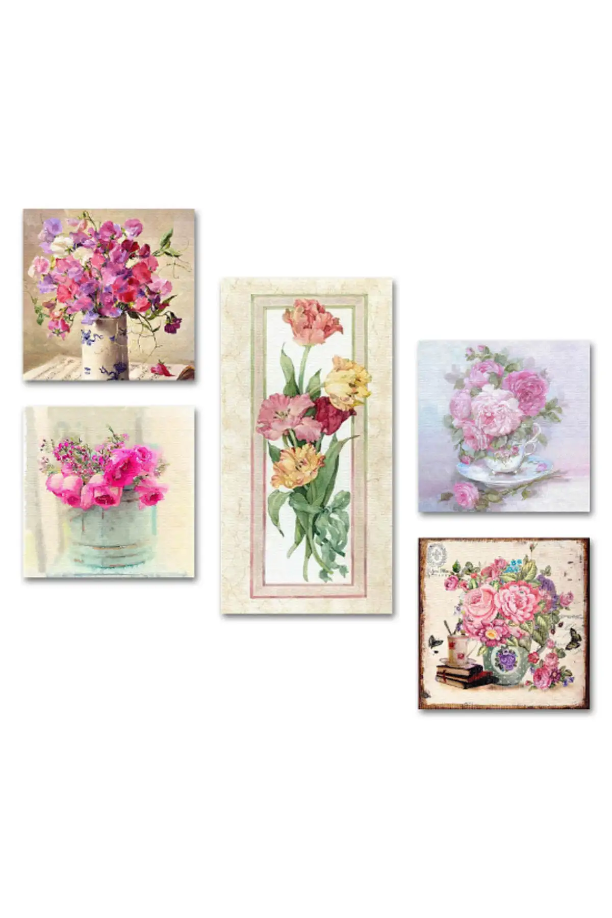 Mesa de MDF ATF144, estilo Collage, 5 piezas