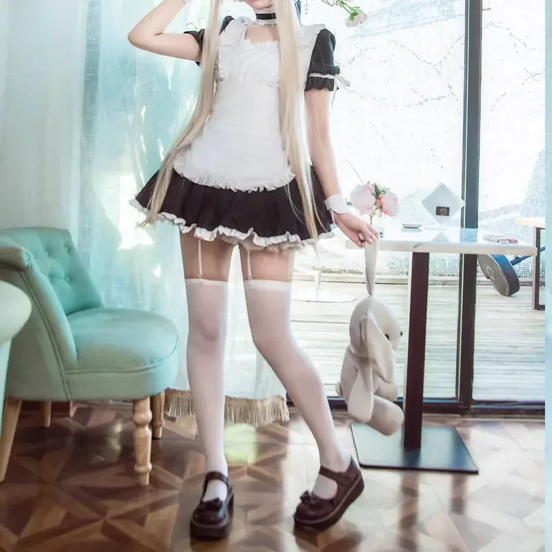 Anime Yosuga no Sora Kasugano Sora Maid Outfit Cosplay Costume Women Sexy Servant Waiter Apron Lolita Dress Halloween Party