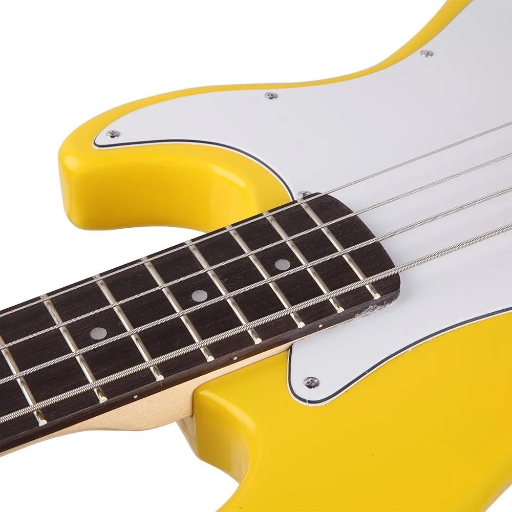 جيتار كهربائي مكون من 4 أوتار مع 20 وات AMP أصفر لعيد الميلاد #5