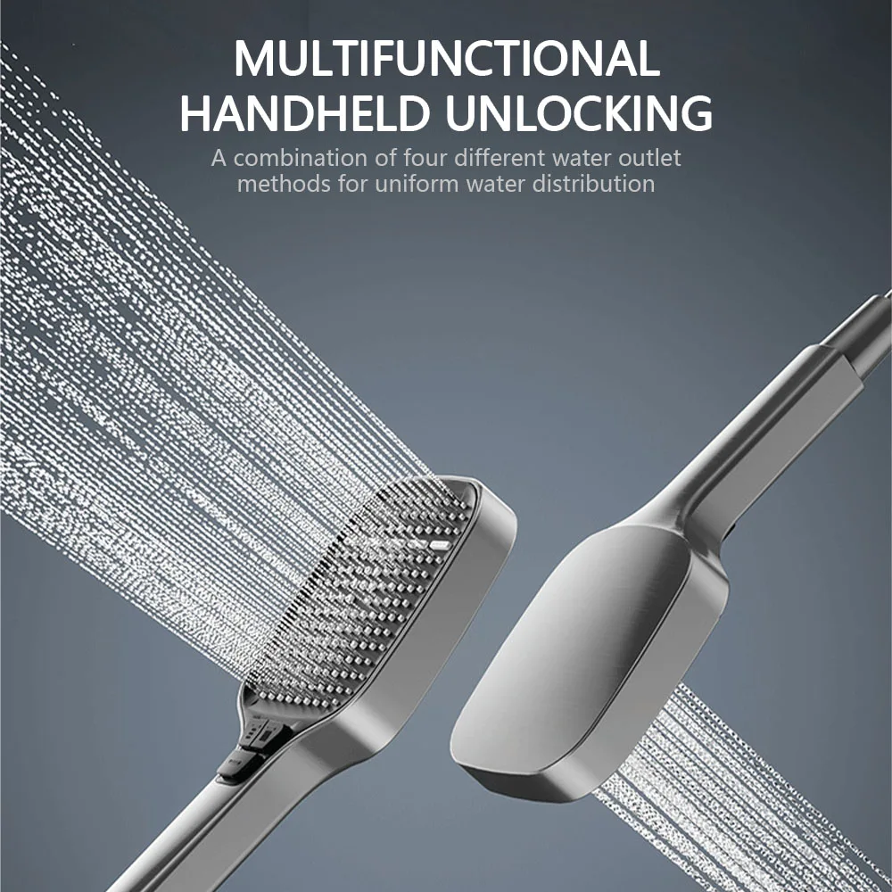 جميع ملحقات مجموعة الدش الرقمية ذات درجة الحرارة الثابتة المنزلية باللون الأبيض الحليبي والنحاس، نظام الدش Salle de bain