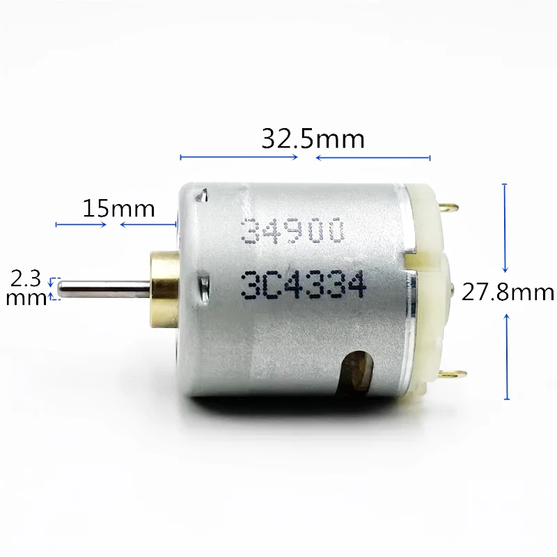 JOHNSON RS365-1885 (34900) Carbon Brush Motor DC 6V 12V 18V 24V 25800RPM High Speed with Cooling Hole for Hair Dryer Heat Gun