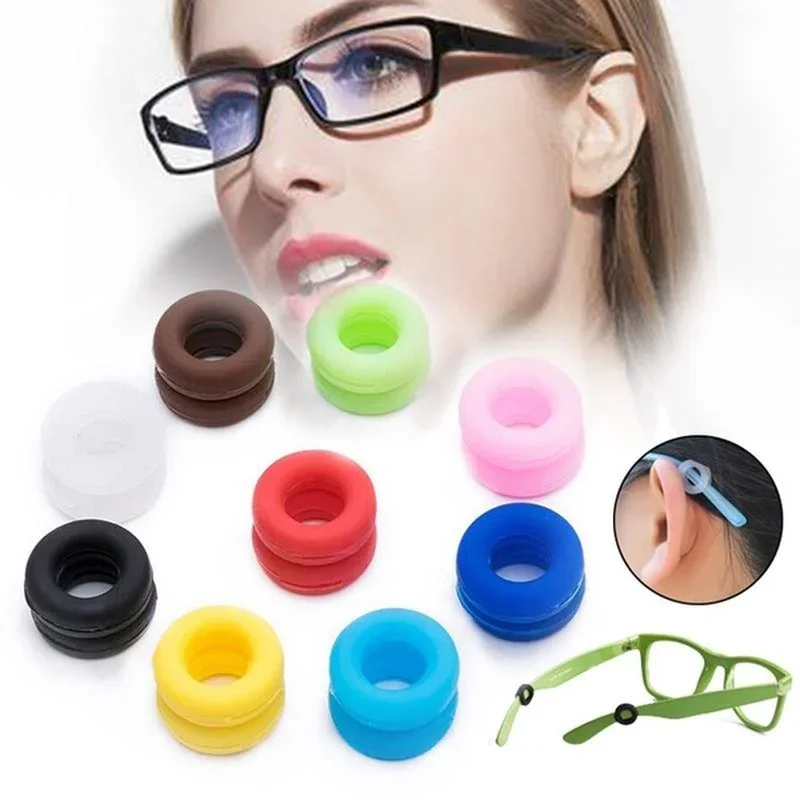 20pcs Transparent Silicone Anti-slip Eyeglass Ear Hooks Round Retainer Holder Elastic Glasses Ear Hook EyeGlasses Accessories