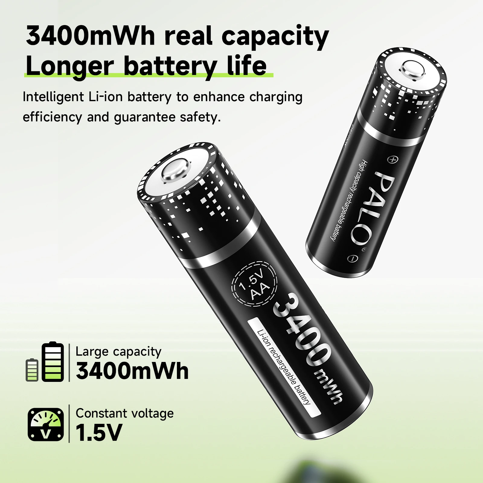 PALO 1,5 V Li-ion AA baterías recargables 3400mWh batería AA de litio con 8 ranuras LED cargador inteligente para juguete eléctrico 1,5 V 2A