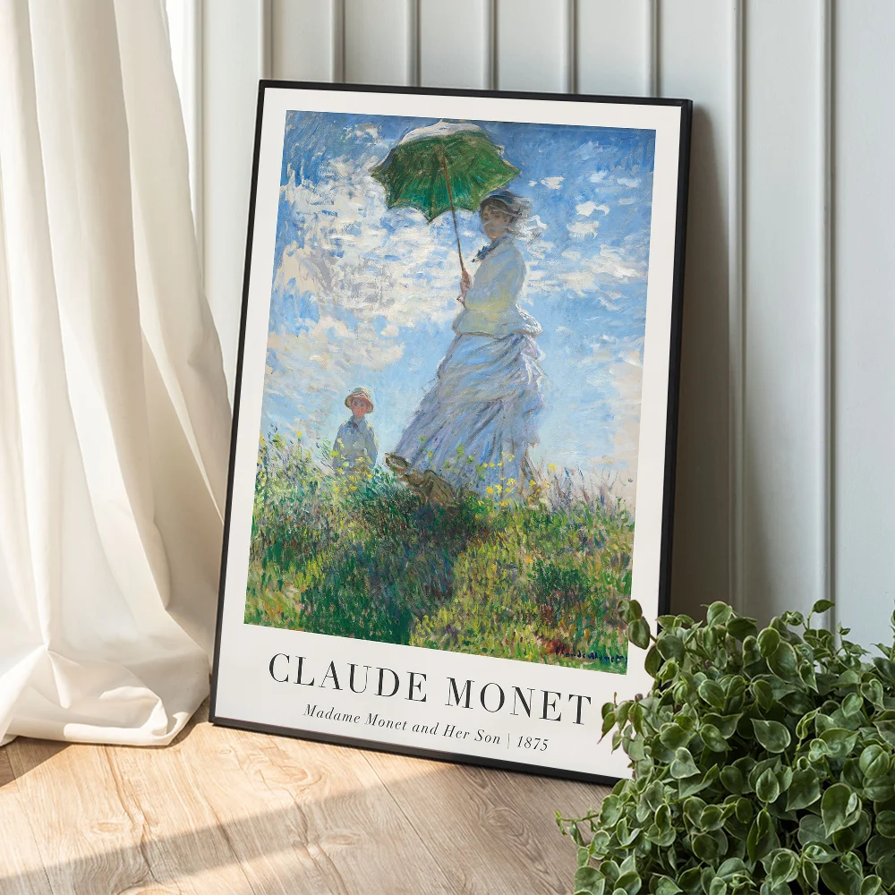 Impressionismus-Künstler Claude Monet Poster, selbstklebendes Kunstposter, Whitepaper-Drucke, Poster, Kunstwerk, ästhetische Kunst, Wandmalerei