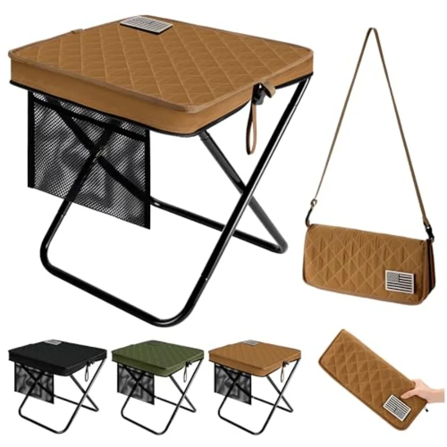 

Extra Large Foldable Backpack Stool, Heavy Duty Folding Chair, Thickened Collapsible Portable Pocket Chair, Compact Pocket Size