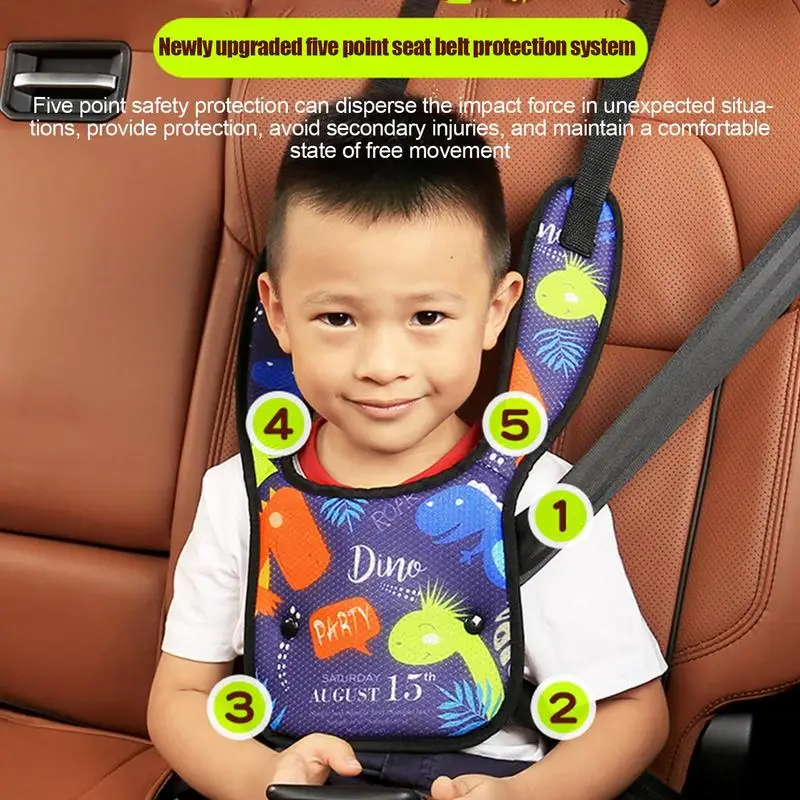 Safety Strap Positioner Children's Auto Five-Point Seat Belt Protector Polyester Fiber Fixing Tool For A Family Car Or A