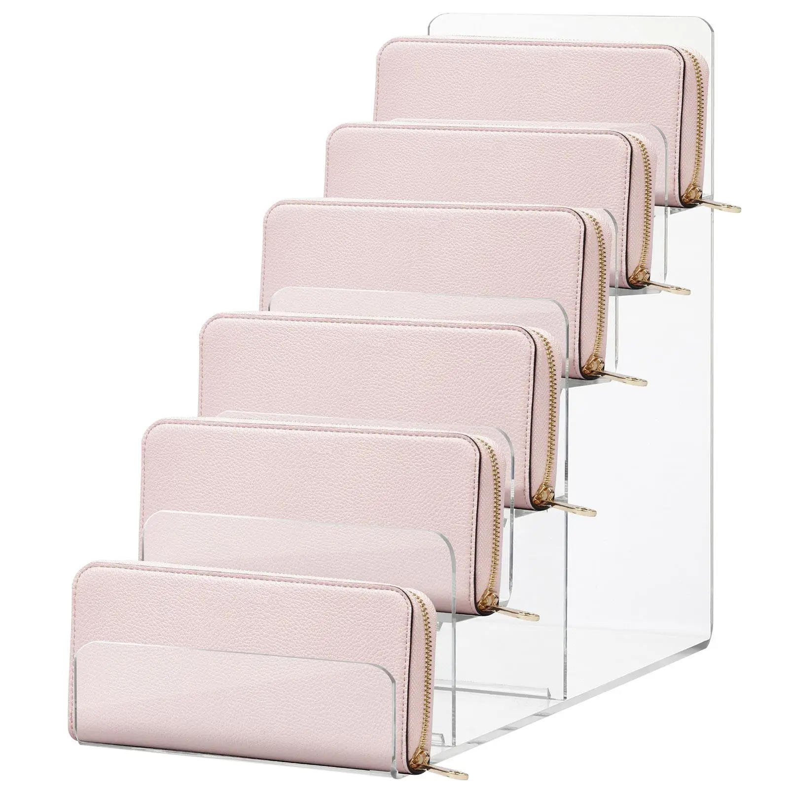 

Trapezoid Display Stand Store Jewelry Organizers Holder Sunglasses Wallet Purse Acrylic