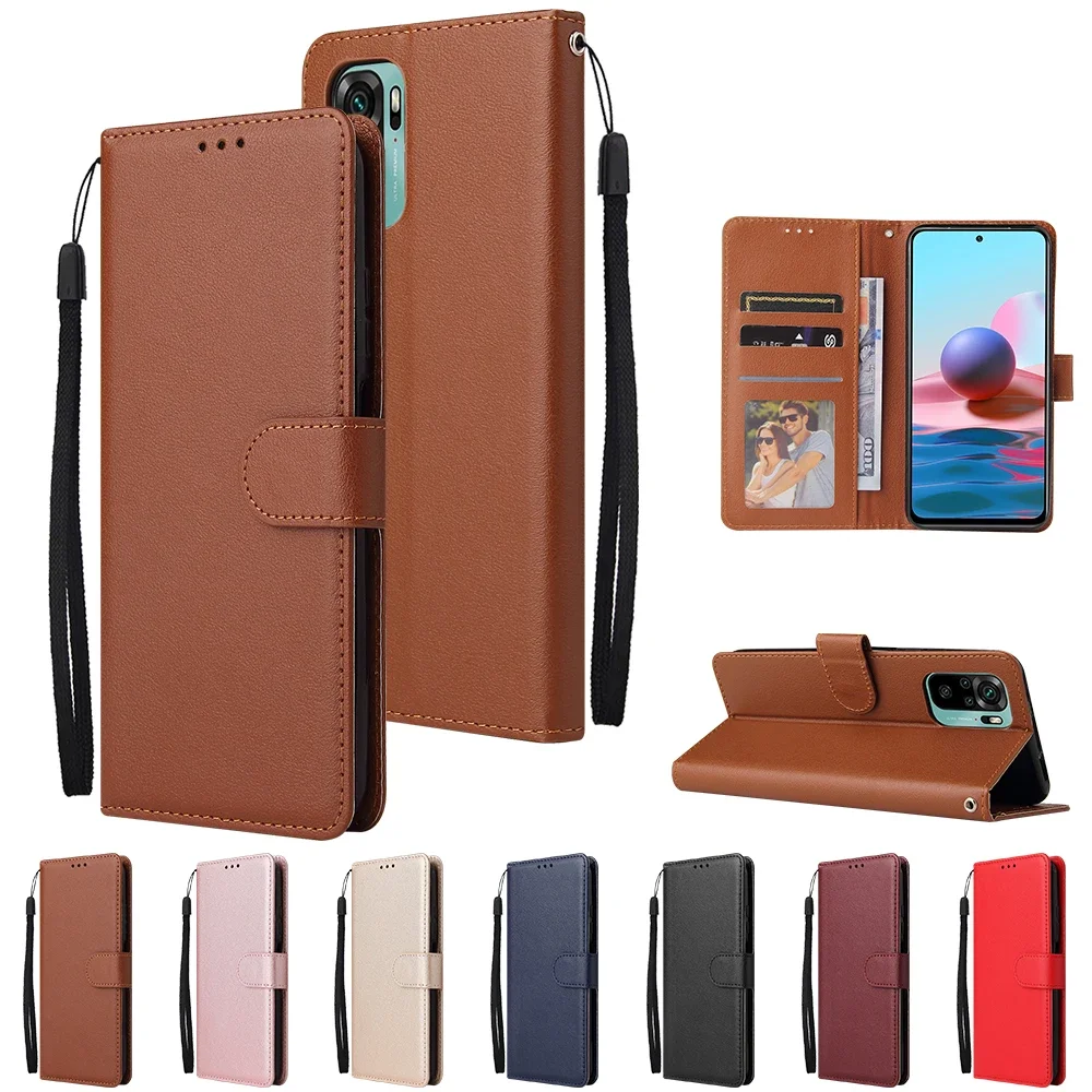 

5X*Solid Color Leather Case Anti-fall Wallet Flip Phone Case For Xiaomi11 LITE Pro ULTRA Redmi13/13C/K30 POCO F2 X5 ZOOM 4G/5G