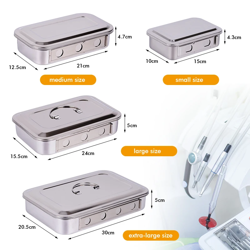 1pc Dental Disinfection Box Stainless Steel Surgical Tray Medical Equipment Tools Steriliser Container Storage Tray