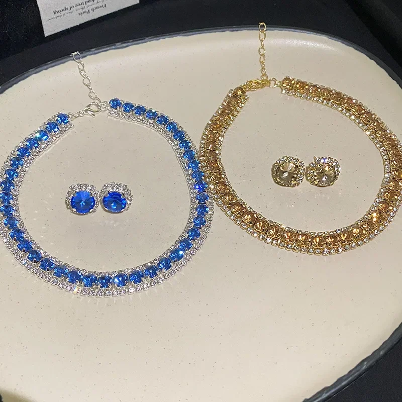 Rhinestone Necklace & Earring Set — product information 14