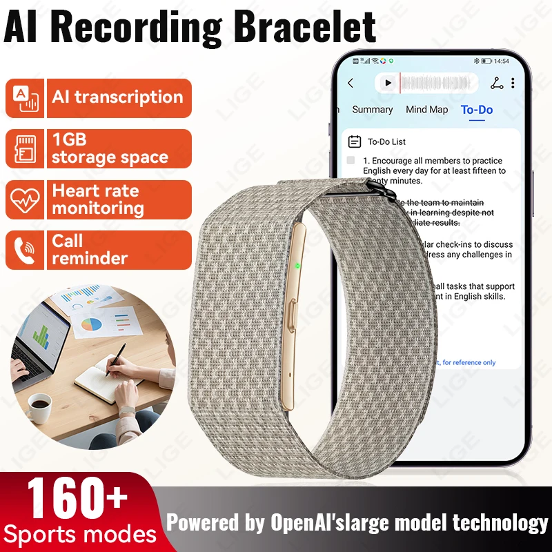 1gb-storage-voice-recorder-wristband-ai-transcription-heart-rate-monitor-ai-recording-160-sports-modes-call-reminder-bracelet