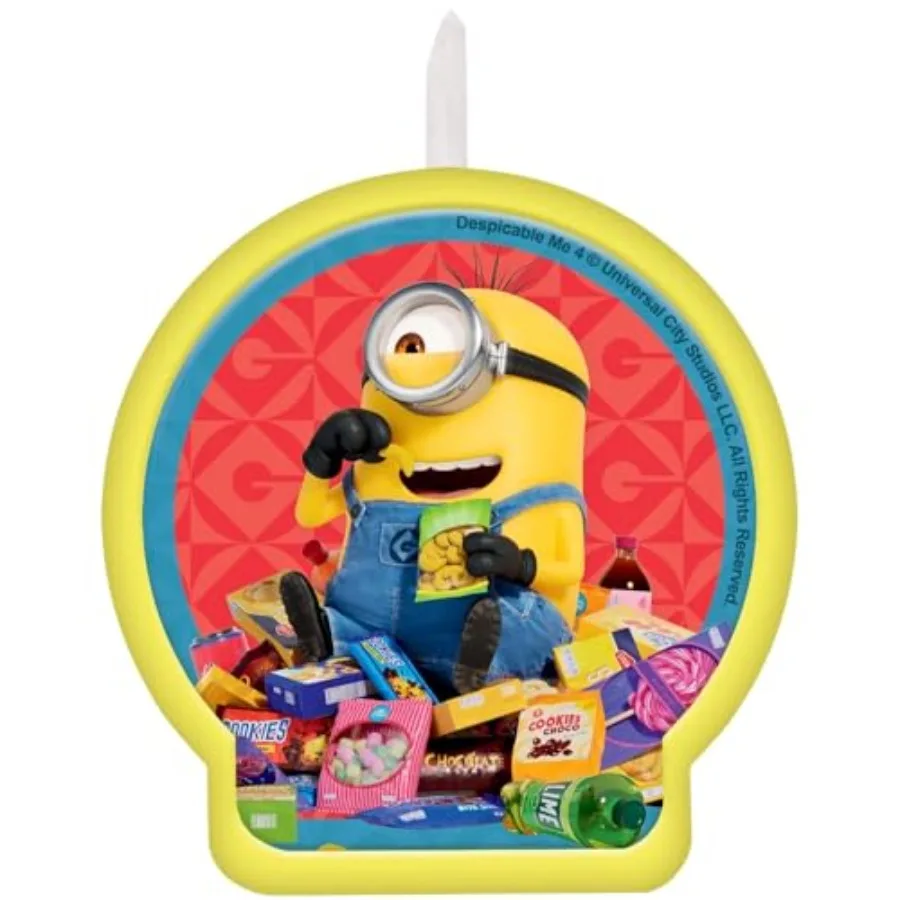 Despicable Me Multicolor Birthday Candle 2.6 x 2.4 Pack of 1 Perfect for Minions Party Decorations