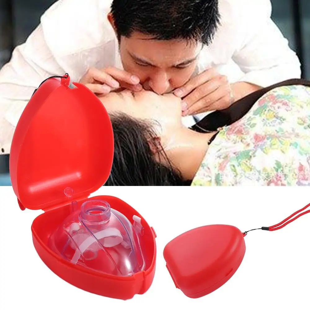 

Reuseable CPR Breathing Mask Breathing Mask Professional Artificial Respiration Mask Red One-way Valve Tools Cpr Rescue