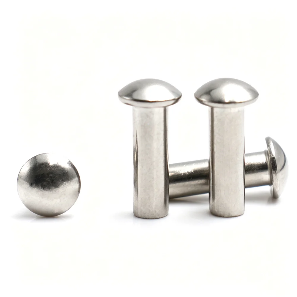 5-25pcs 304 Stainless Steel Solid Half Round Head Rivet Striking Type Knock Rivet Fastener M2 M2.5 M3 M4 M5 M6 M8