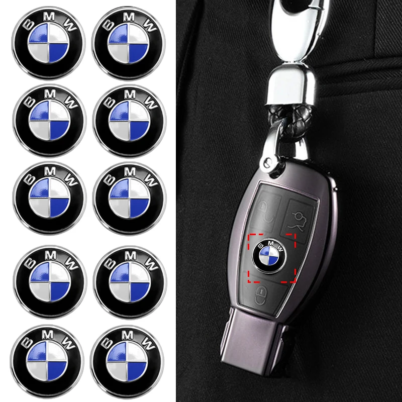 11/14MM Car Key Emblem Stickers Auto Control Key Logo Decal Auto Accessories For BMW M3 M5 M6 F30 E39 E36 F20 E87 G30 E92 E91 X5