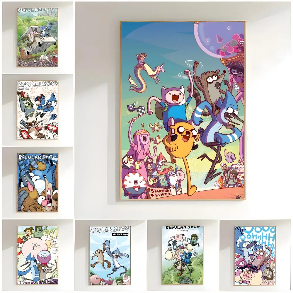 cartoon comedy R-Regular Show Poster Classic Wall Art  Home Decor  Peel and Stick Unframed