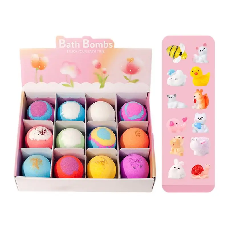 

12pcs Bath Balls For Kids With Toys Inside Surprise Bubble Bath Fizzies Vegan Oil Spa Relaxing Children Gift Bathroom Supplies