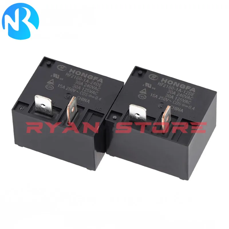 10PCS 100% New Relay HF2160-1A 12DE 24DE For Water Heater T90 T93 HF2150-1A-5DE HF2150 1A 12DE HF2150-1A 24DE 4Pin 30A 240VAC