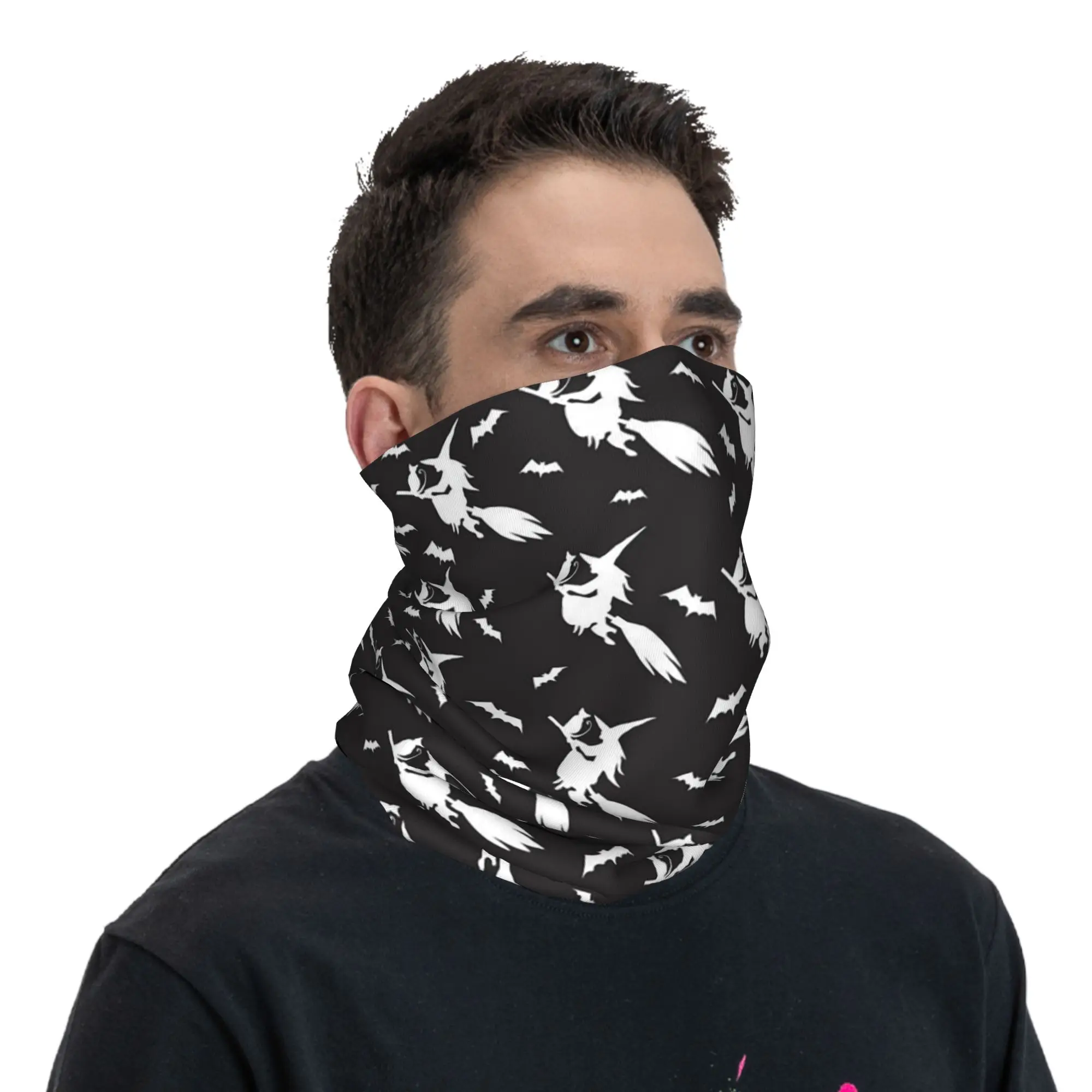 

Gothic Pattern Ghost Halloween Bandana Neck Gaiter Printed Wrap Scarf Multifunction Face Mask Cycling For Men Women Breathable