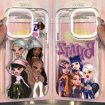 可愛粉紅芭比娃娃手機殼,適用於三星 Galaxy S25 S24 S23 S22 S21 S20 FE Note20 Note10 Edge Plus Ultra 5G 透明保護套 12 最佳銷售 布拉茨娃娃案 - №9