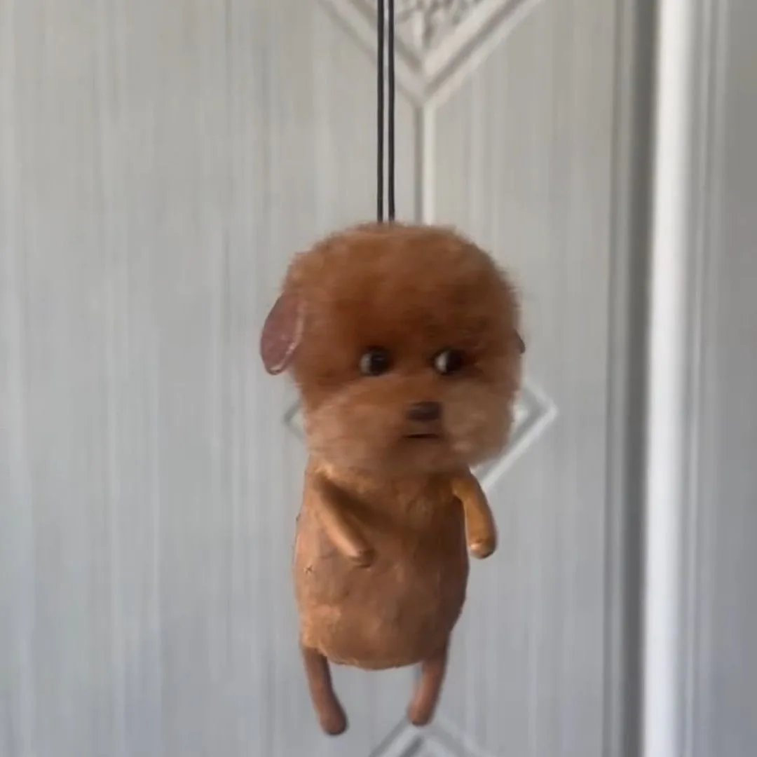 تيدي دمية أفخم قلادة لطيف صراخ جرو حقيبة سحر الإبداعية المفاتيح الكلب قلادة #3