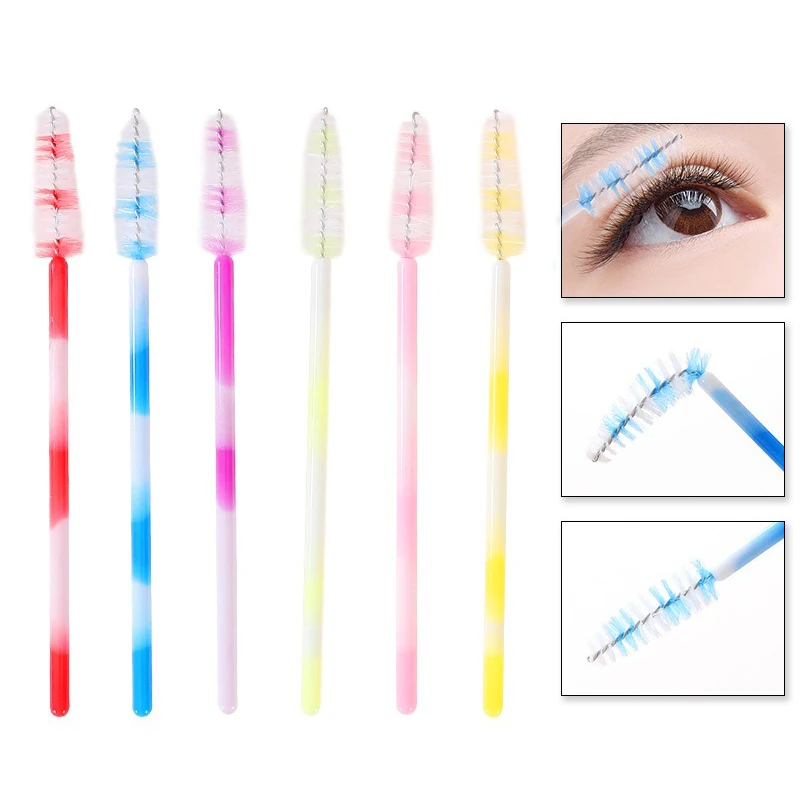 50pcs Disposable Eyelash Brushes Extension Nylon Eyebrow Brush Mascara Wand Eye Lashes Cosmetic Tool Set Makeup Beauty Tools