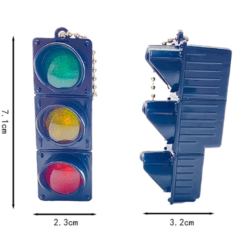 3D Traffic Light Key Chain Creative Backpack Pendant Car Key Pendant Safe Traffic Promotion Gift Key Hanging Decoration