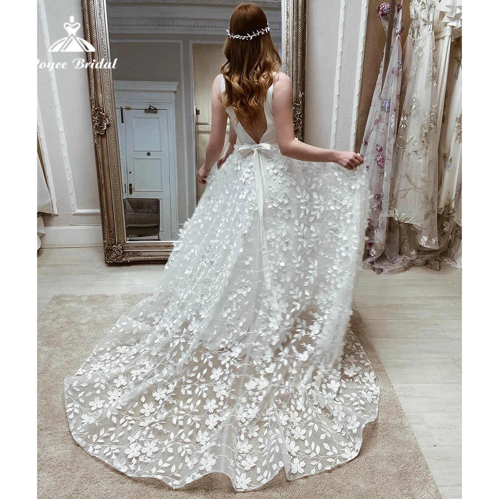 Boho Druck Blume EINE Linie Hochzeit Kleider Für Frauen 2023 Sexy Liebsten Ärmellose Brautkleider Sweep Robe De Mariée Vestidos de