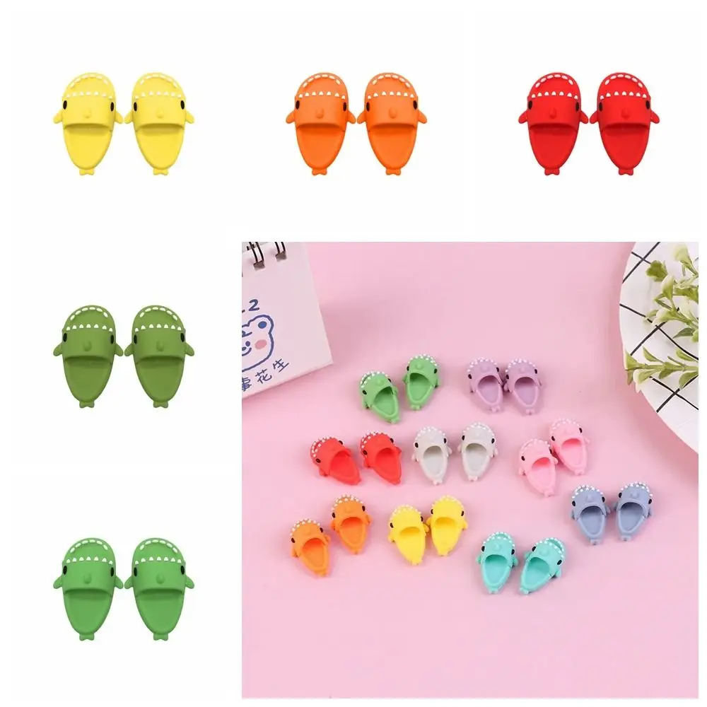 Round Toe Ob11 Doll Shark Slippers Mini Slippers BJD12 Doll Shoes Cartoon Shark Shape OB11 Shark Shoes For Ob11 1/12 Bjd Doll