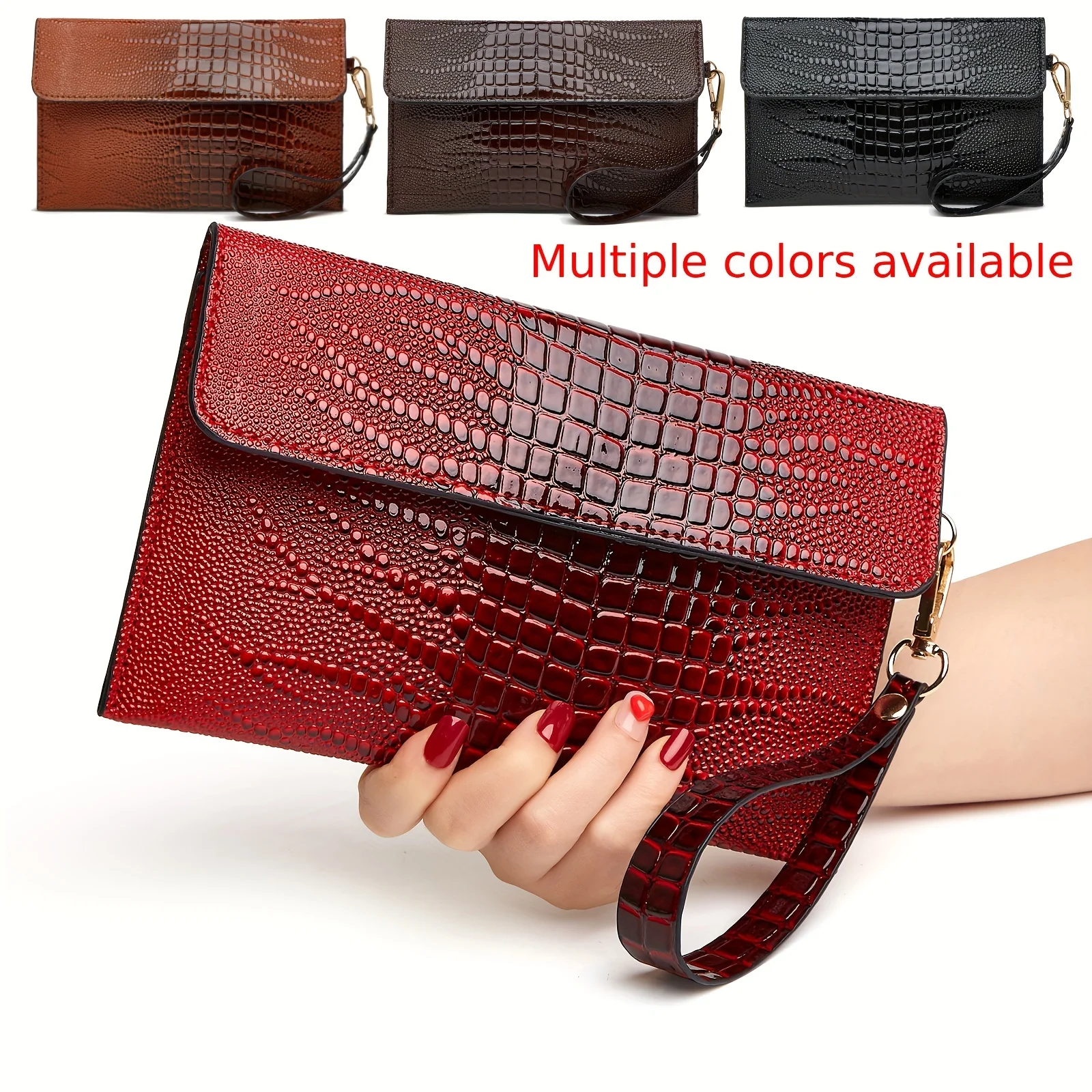 Ladies Handheld Bag Wallet Classic Crocodile Pattern Large Capacity Zero WalletCasual Street Banquet Bag Valentine\'s Gift