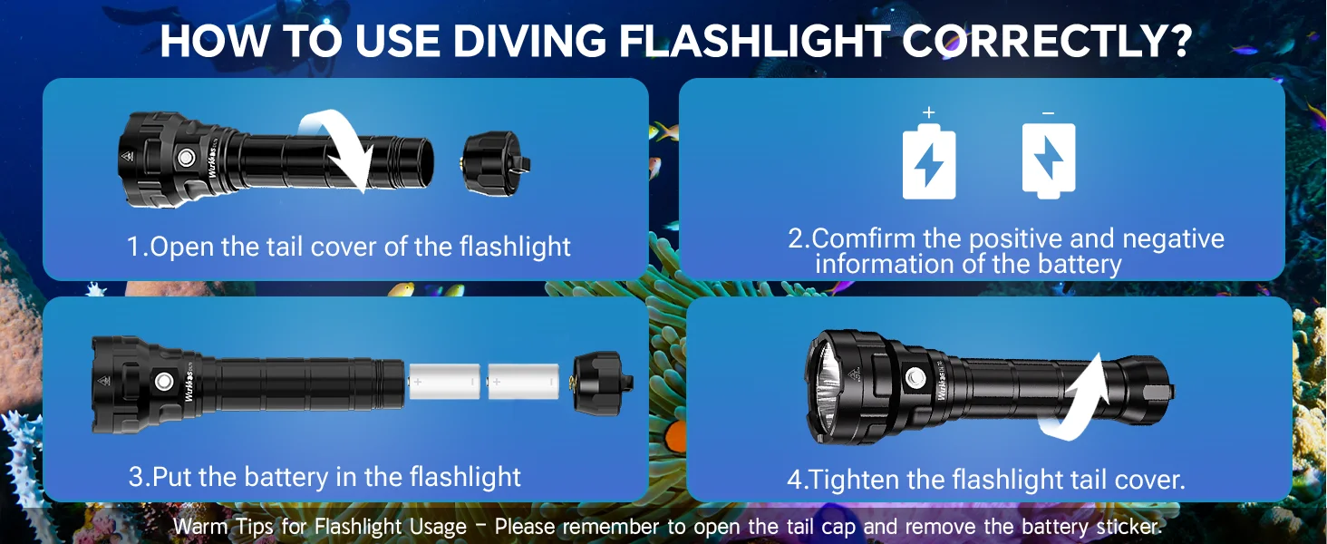 Wurkkos DL70 Tauchlampe mit einer Helligkeit von bis zu 13000 Lumen, geeignet für Tauchumgebungen wie U-Boote und Tiefseehöhlen, direkt aus unserem lokalen Lager geliefert. – Detail 5