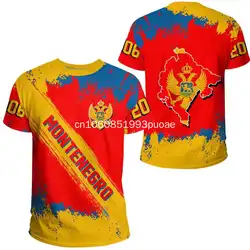 2024 New Montenegro Flag 3D Printed High Quality T Shirt Summer Casual Short Sleeve Round Neck Men Tops