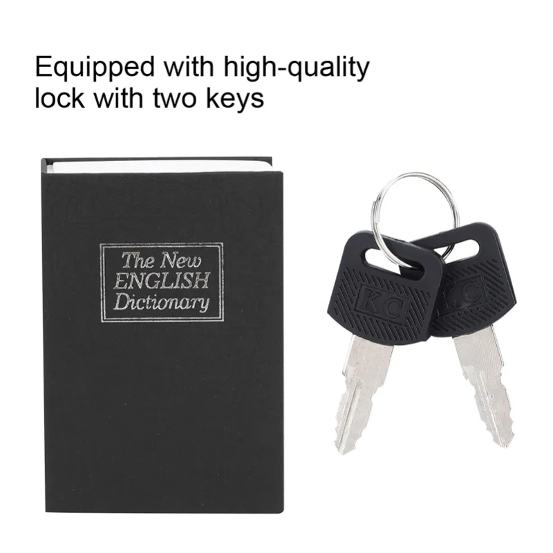Mini Simulation Book Safe Storage Box Money Cash Jewelry Security Lock Case With Keys