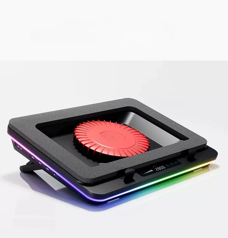 Fourth generation pressure air type notebook radiator 14CM large fan dust base bracket pad cooling argb lamp