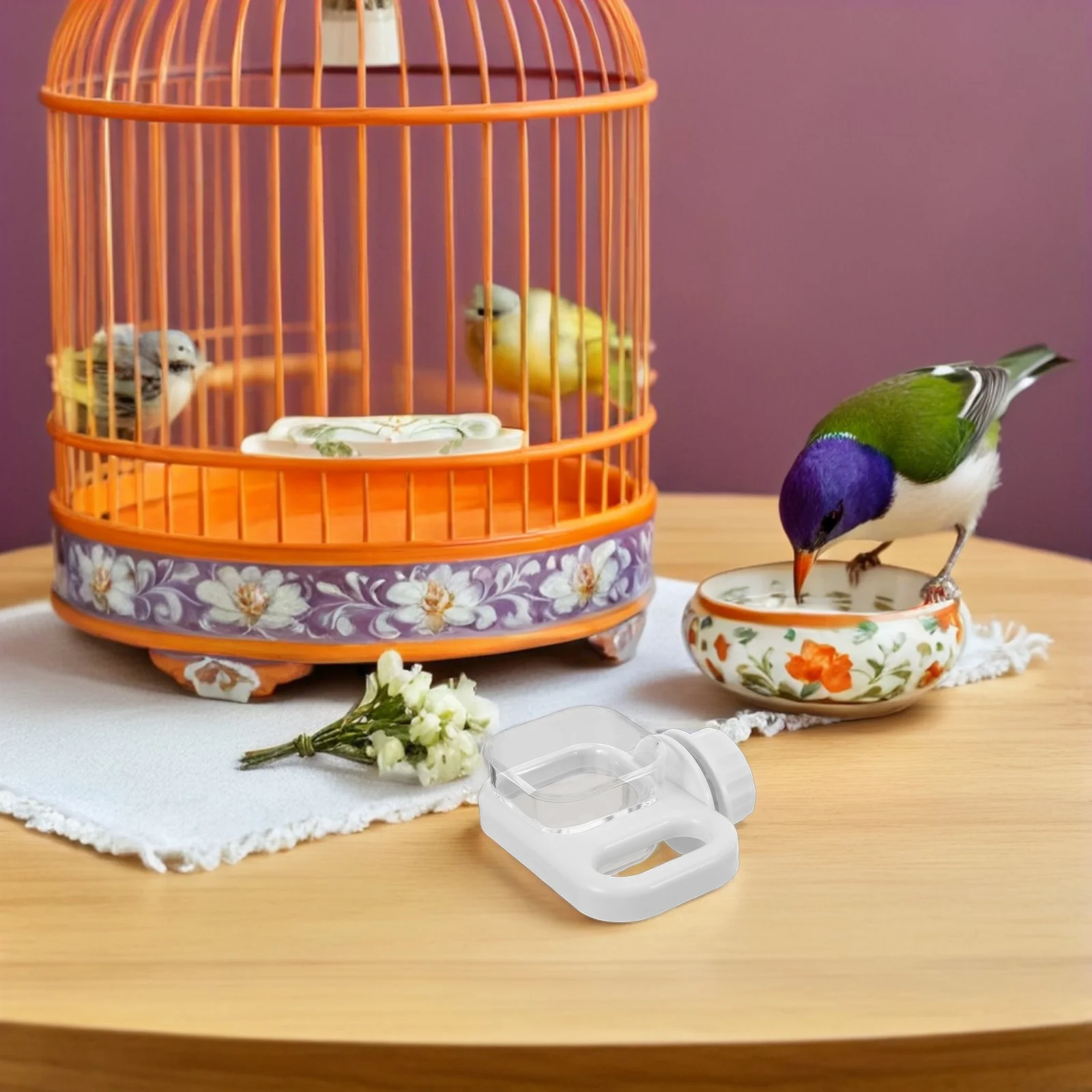 

Bird Cage Waterer Hanging Automatic Pet Water Feeder For Parakeet Canary Chinchilla Rabbit Ferret Guinea Pig Dripless