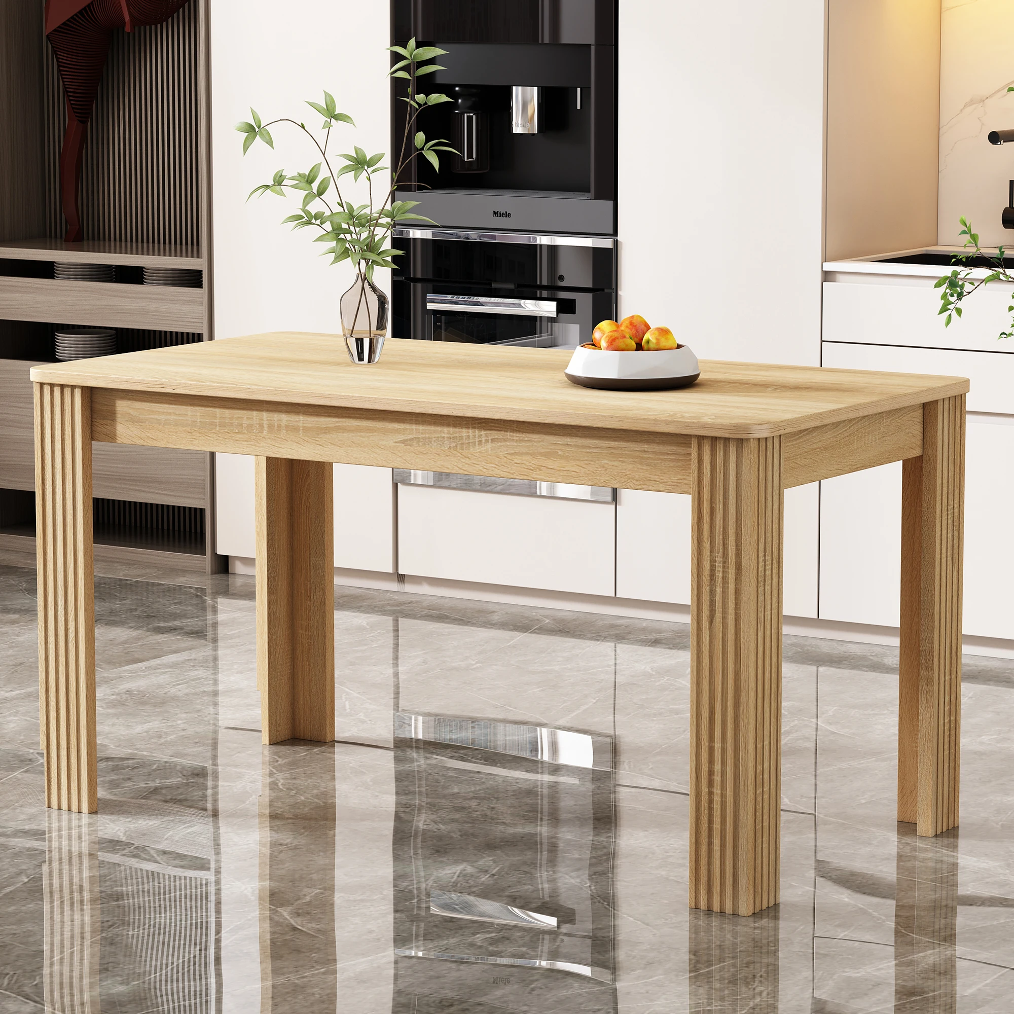 Dining table, Contemporary dining table, Robust dining table, Four Legs table, Oak table, Rectangular dining table