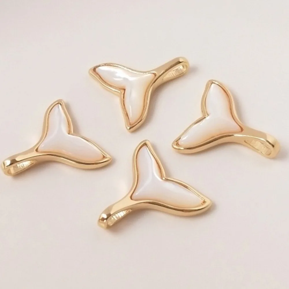 

1 шт., медные подвески, 14-каратное золото, инкрустированный изогнутым кулоном «кошачий глаз», слинг, бусина, хвост русалки, кулон с хвостом кита, сделай сам, цепочка на ключицу