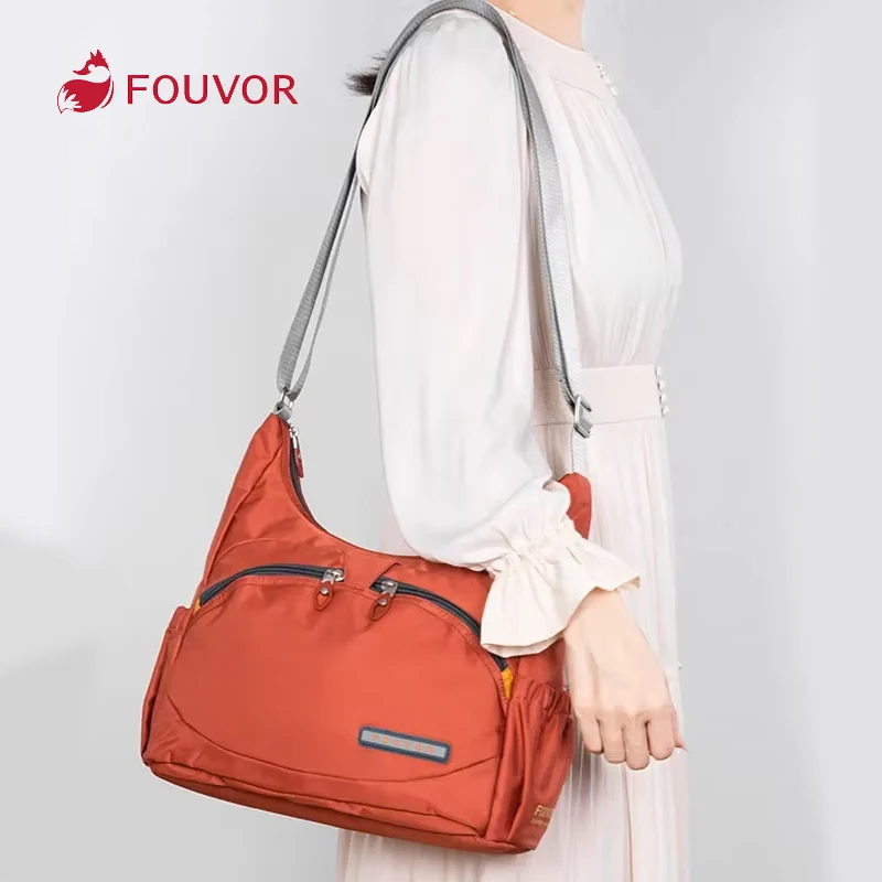 Fouvor Women\'s Shoulder Bag 2025 Trend Nylon Crossbody Bags New Fashion Large High Quality Half Moon Bag Female Handbag 2587-05