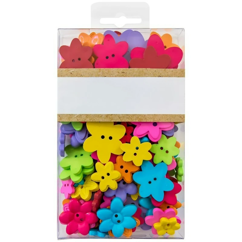 Value Flower Assorted Size Sew Thru Buttons, 31/2 Ounces