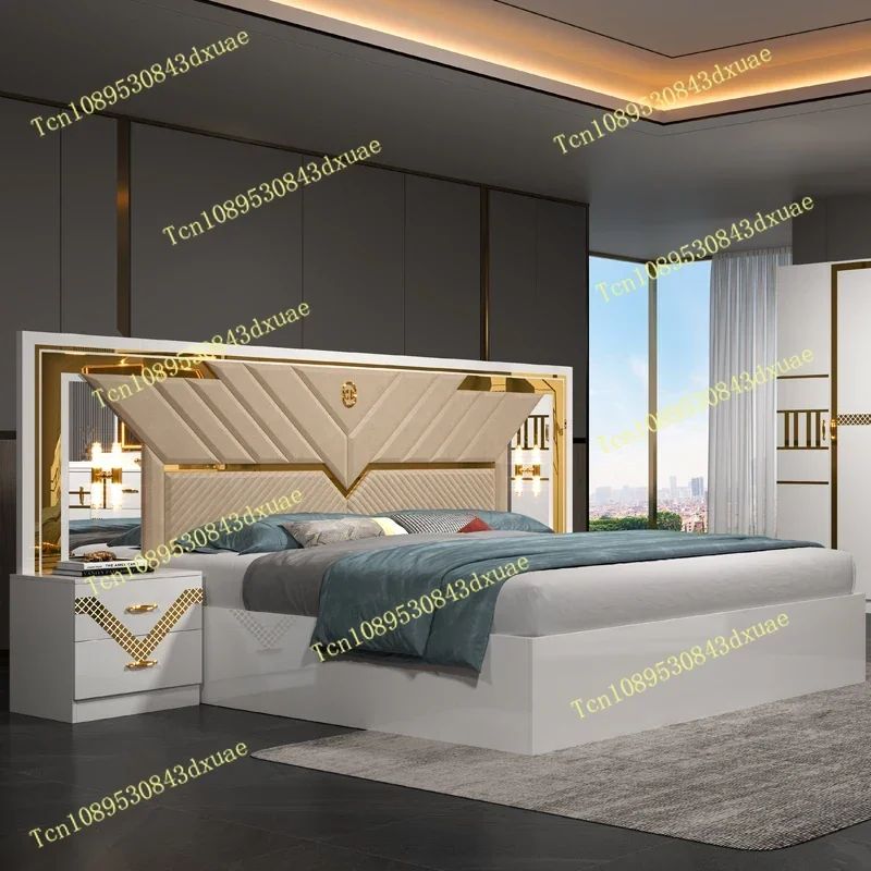 Cheap Wholesale Wooden King Bed Leather Headboard Master Room Luxury Full MDF Modern Bedroom Furniture Set