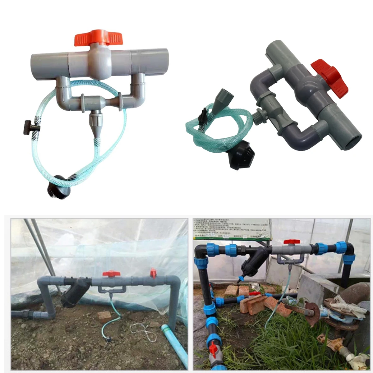 

1set Garden Irrigation Venturi Style Fertilizer Applicator System 1" Female Thread Tube 70cm Hose Flow Control Switch and Filter